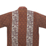 LIPCO Mens Brown & Cream Patterned Cotton Blend Shirt M Vintage Style