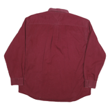 TOMMY HILFIGER Mens Red Shirt XL Button-Down Cotton Blend Casual Classic
