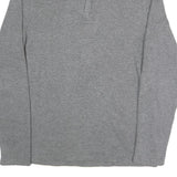 MICHAEL KORS Mens Grey 1/4 Zip Sweatshirt L Polyester Blend Pullover Casual