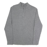 MICHAEL KORS Mens Grey 1/4 Zip Sweatshirt L Polyester Blend Pullover Casual