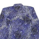 SERGIO DI LAURENTI Womens Blue Black Printed Shirt Long Sleeve Collared L