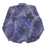 SERGIO DI LAURENTI Womens Blue Black Printed Shirt Long Sleeve Collared L