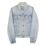 LEVI'S Mens Blue Cotton Denim Jacket L Button Closure Classic Fit Plain Chest