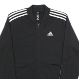 ADIDAS Mens Black Track Jacket S Polyester Plain Athletic Zip Closure