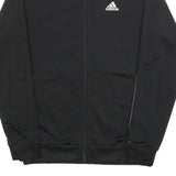 ADIDAS Mens Black Track Jacket S Polyester Plain Athletic Zip Closure