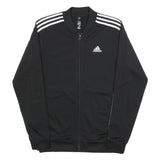 ADIDAS Mens Black Track Jacket S Polyester Plain Athletic Zip Closure