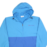 CHAMPION Mens Blue & Purple Zip Hooded Shell Jacket L Polyester Blend