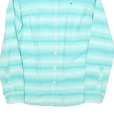 TOMMY HILFIGER Womens Blue Striped Shirt S Lightweight Cotton Blend Casual