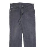 CARHARTT Mens Cotton Grey Regular Straight Trousers W33 L34 Workwear Zip Closure
