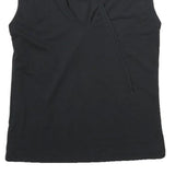 WHISTLES Womens Black Sleeveless Top Crew Neck UK 10 Cotton Simple Elegant