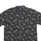 ARTHOUSE Mens Black Pattern Shirt XL Cotton Short Sleeve Casual Summer