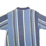 ST JOHNS BAY Mens Blue & Grey Striped Short Sleeve Polo Shirt L Cotton Blend