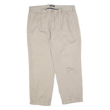 NAUTICA Mens Cotton Blend Beige Relaxed Straight Trousers W38 L29 Casual Zip
