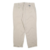NAUTICA Mens Cotton Blend Beige Relaxed Straight Trousers W38 L29 Casual Zip