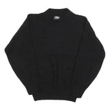 JOLIE Womens Black Plain Acrylic Jumper Crew Neck Basic Knit Size S Soft Fit