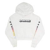 VANS Womens White Hoodie S Cotton Blend Pullover Rainbow Sleeve Print