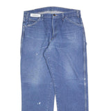 CARHARTT Mens Blue Regular Straight Denim Jeans W36 L32 Workwear Zip Closure