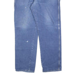 CARHARTT Mens Blue Regular Straight Denim Jeans W36 L32 Workwear Zip Closure