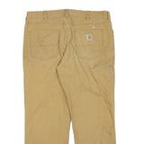 CARHARTT Mens Cotton Blend Beige Regular Fit Straight Leg Trousers W36 L30
