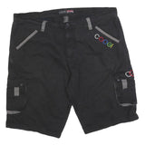 COOGI Mens Shorts Black Casual Cargo 2XL W44 Cotton Blend Embroidered