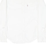 LEVI'S Mens White Cotton Blend Casual Shirt S Classic Button Up Long Sleeve