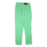 LAURA BIAGOTTI Womens Cotton Blend Green Slim Trousers W28 L31 Zip Stylish Fit
