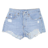 LEVI'S Womens Shorts Blue Casual Distressed S W28 Denim Cut-Off