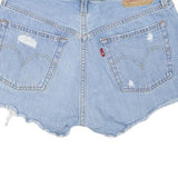 LEVI'S Womens Shorts Blue Casual Distressed S W28 Denim Cut-Off