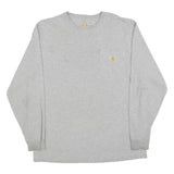 CARHARTT Mens Grey Pocket Long Sleeve Crew Neck Cotton Blend T-Shirt M