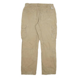 CARHARTT Mens Relaxed Fit Beige Cotton Blend Cargo Trousers W38 L31 Workwear
