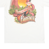 HARD ROCK CAFE Mens White Phoenix Graphic T-Shirt S Short Sleeve Crew Neck
