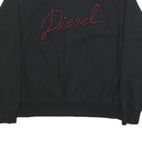 DIESEL Womens Black Cotton Blend Crew Neck L Sweatshirt Embroidered Logo