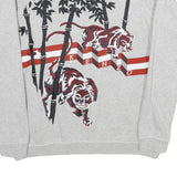 KENZO Womens Grey Cotton Crew Neck XS Tiger Motif Sweatshirt