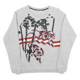 KENZO Womens Grey Cotton Crew Neck XS Tiger Motif Sweatshirt