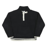 CHAMPION Mens Black & White Plain Pullover Basic Knit L Button Neck Jumper