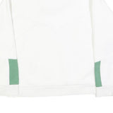 DIESEL Womens White & Green Quarter Zip Sweatshirt S Cotton Blend Casual