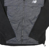 NEW BALANCE Mens Black & Grey Zip Jacket XL Polyester Blend Plain Sportswear