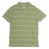 CALVIN KLEIN JEANS Mens Green & White Striped Short Sleeve Polo Shirt M Cotton
