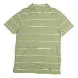 CALVIN KLEIN JEANS Mens Green & White Striped Short Sleeve Polo Shirt M Cotton