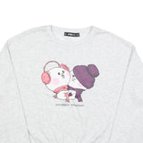 FB SISTER Womens Grey Sweatshirt XL Cute Cartoon Print Crew Neck Long Sleeve