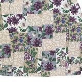 ALIA Womens Beige Green Purple Floral Printed Shirt Long Sleeve Collared M