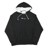 CHAMPION Mens Black & White Hoodie L Cotton Blend Pullover Sweatshirt