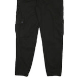 URBAN CLASSICS Mens Black Slim Cargo Trousers W32 L29 Casual Cotton Blend Zip