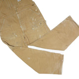 CARHARTT Mens Beige Cotton Relaxed Dungarees XL W42 L32 Workwear Utility