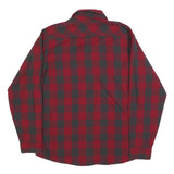 WRANGLER Mens Red & Black Checked Shirt L Casual Cotton Blend Long Sleeve