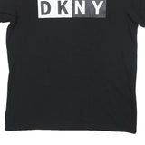 DKNY Womens Black Graphic T-Shirt M Short Sleeve Crew Neck Logo Print