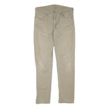 LEVI'S Mens Regular Beige Cotton Blend Trousers W33 L34 Zip Closure Classic Fit