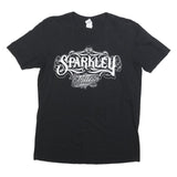 GILDAN Mens Black Sparkley Tattoo Graphic T-Shirt L Short Sleeve Crew Neck