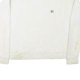 CHAPS RALPH LAUREN Mens White Cotton Blend Jumper Crew Neck Basic Knit L Classic