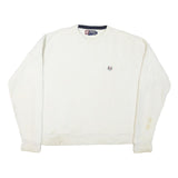 CHAPS RALPH LAUREN Mens White Cotton Blend Jumper Crew Neck Basic Knit L Classic